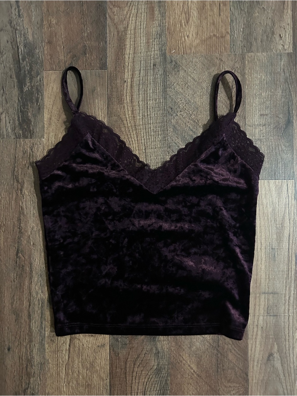 Forever 21 Plum Cropped Lace-trimmed Tank